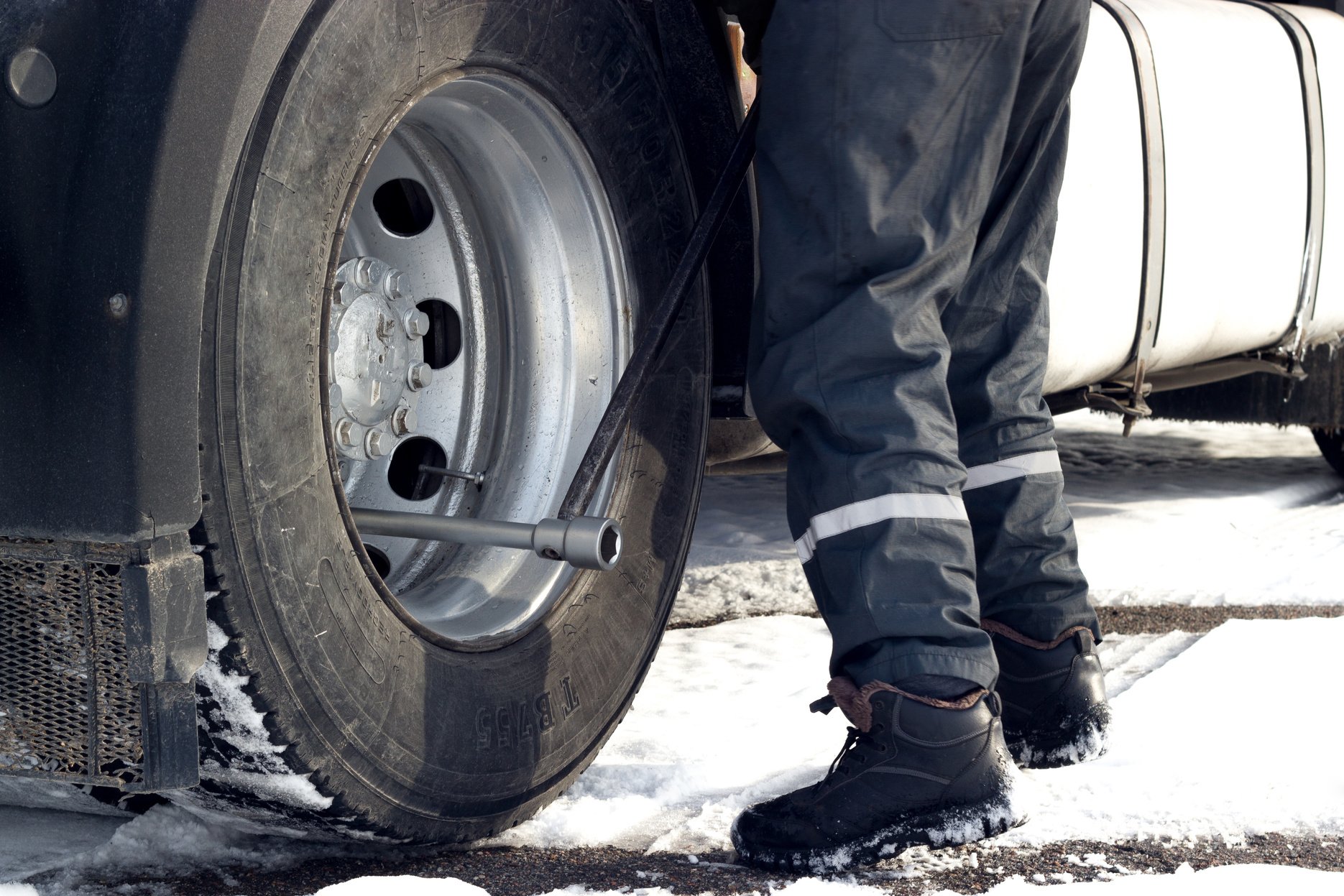 Big truck tyre repair.